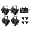 EUROLITE Set 4x PAR-38 Spot bk dim2warm + EDX-4 DMX RDM LED Dimmer pack