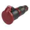 Rubber Schuko Connector Female Rosso