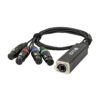 CS-4F/3 - 4-channel DMX shuttle snake via network cable Adattatore 4 canali da 3 pin DMX (femmina) a RJ45 CAT (femmina)