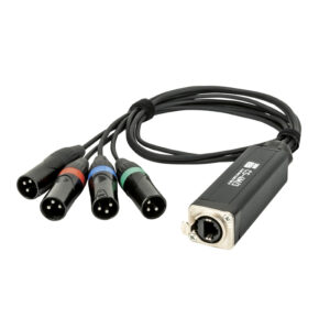 CS-4M/3 - 4-channel DMX shuttle snake via network cable Adattatore 4 canali da 3 pin DMX (maschio) a RJ45 CAT (femmina)