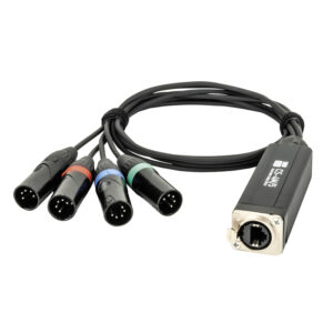 CS-4M/5 - 4-channel DMX shuttle snake via network cable Adattatore 4 canali da 5 pin DMX (maschio) a RJ45 CAT (femmina)