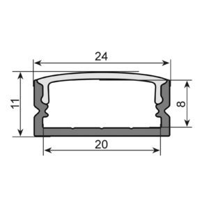 EUROLITE U-profile 20mm for LED Strip black 2m