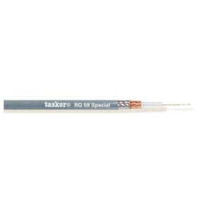 TASKER RG59SPECIAL Cavo Coax Doppia Schermatura 1x0,32 (75) Grigio 100 mt