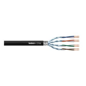 TASKER C726 PVC S-FTP Cat 7 Flex 4x2x0,13 Nero 100 mt