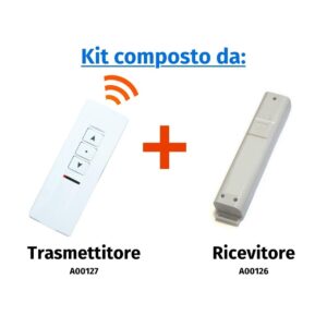 VISUAL MCD18904 KIT TRASMETTITORE + RICEVITORE PER SCHERMI MOTORIZZATI 1 CH 3 PULSANTI