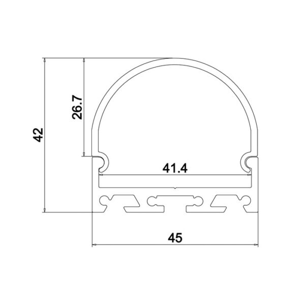 Profile Pro-Line 34 Profilo di alluminio LED con diffusore PC tondo