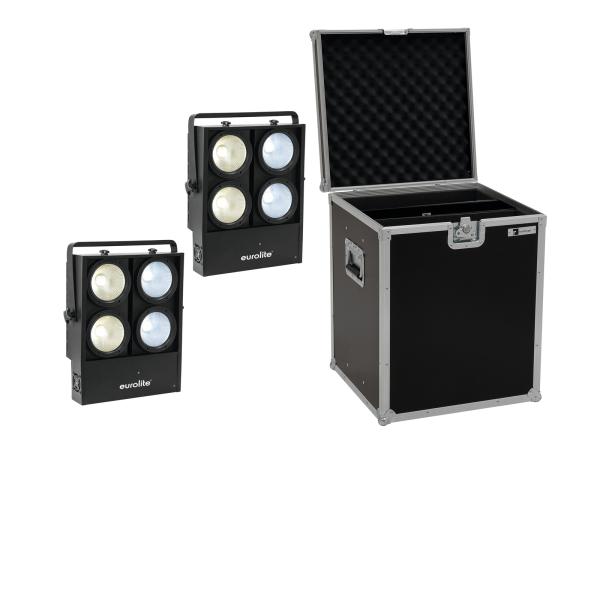 EUROLITE Set 2x Audience Blinder 4x100W LED COB CW/WW + Case