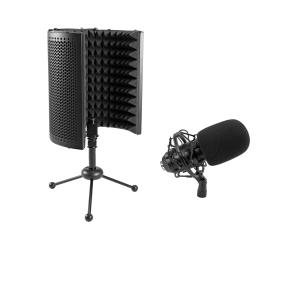 OMNITRONIC Set MIC CM-78MK2 Large Diaphragm Condenser Mic + AS-04 Desk-Microphone-Absorber System