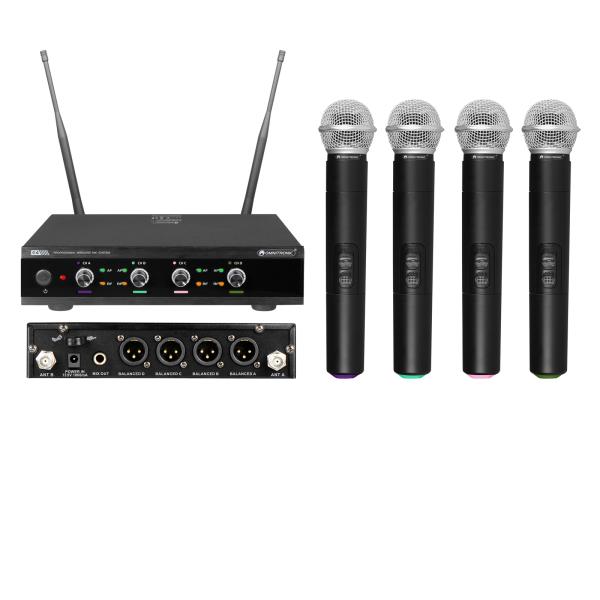 OMNITRONIC UHF-E4 Wireless Mic System 518.7/520.9/523.1/525.3MHz