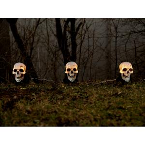 EUROPALMS Halloween Skeleton Head with Stake, Set of 3, 29cm