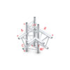 Pro-30 Triangle F Truss - Cross + down 5-way, apex up - 50 cm ACF52sp - 90Â° corner - silver - F