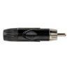 RCA Connector, Male, Black Housing Cappuccio nero