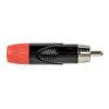 RCA Connector, Male, Black Housing Cappuccio rosso