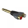 Adattatore 2 x RCA femmina - 6.3MM JACK maschio stereo - CLASSIC