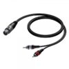 Cavo segnale XLR femmina - 2 x RCA maschio - BASIC