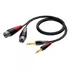 Cavo segnale 2 x XLR maschio - 2 x JACK maschio - CLASSIC