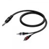 Cavo segnale JACK maschio stereo - 2 x RCA maschio - BASIC