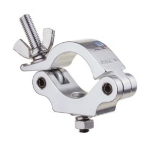 Gancio Halfcoupler per tubo con diametro 48-51 mm, larghezza 30 mm, bullone M10, WLL 200 kg