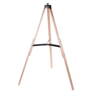 Supporto treppiede per faro vintage con gambe in legno, altezza 95/155 cm, bullone M10