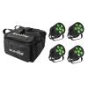 EUROLITE Set 4x LED Silent Par 6 QCL Floor bk + Soft Bag