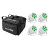 EUROLITE Set 4x LED Silent Par 6 QCL Floor wh + Soft Bag