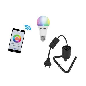 EUROLITE Set LED E27 RGB/WW/CW WiFi + Triangle base black