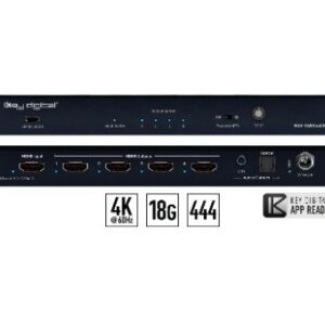 Key Digital KD-DA1x4X Distributore amplificatore HDMI 1x4 con De-Embedder Audio 4K/18G HDCP2.2 - HDR10 - EDID control