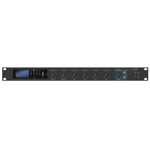 QLab EF-61M Pre-Mixer mono 6 canali con Mediaplayer e telecomando