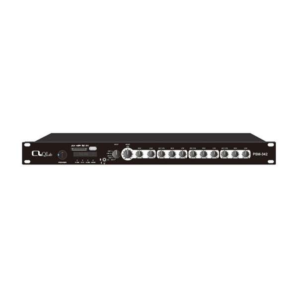 QLab PSM-342 Pre-Mixer stereo 7 canali con Mediaplayer