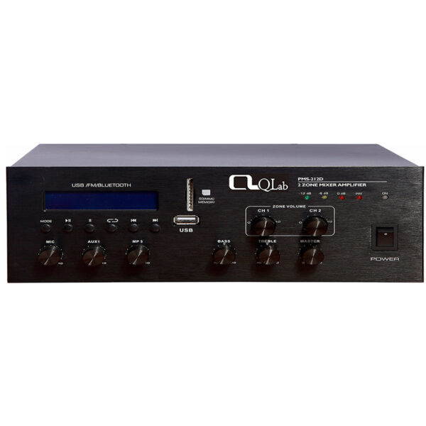 QLab TM-260 Ampliﬁcatore/Mixer digitale compatto con Bluetooth FM e lettore MP3 su USB/SD