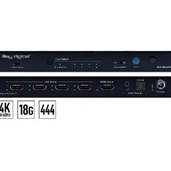 Key Digital KD-S4x1X Commutatore 4x1 HDMI 4K/18G - HDCP2.2 - EDID control con De-Embedder audio ottico, PCM, L+R