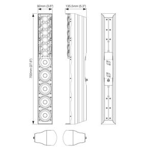 P. Audio 3LINE-C Vertical Line Array passivo 2 vie da 300W