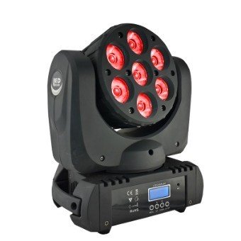 PLS Professional EMH7X12 Mini Testa mobile Beam con 7 Led RGBW 4in1 da 12W