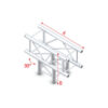 Pro-30 Square F Truss - T-Cross 3-way - 50 cm QTF35sp - 90Â° corner - silver - F