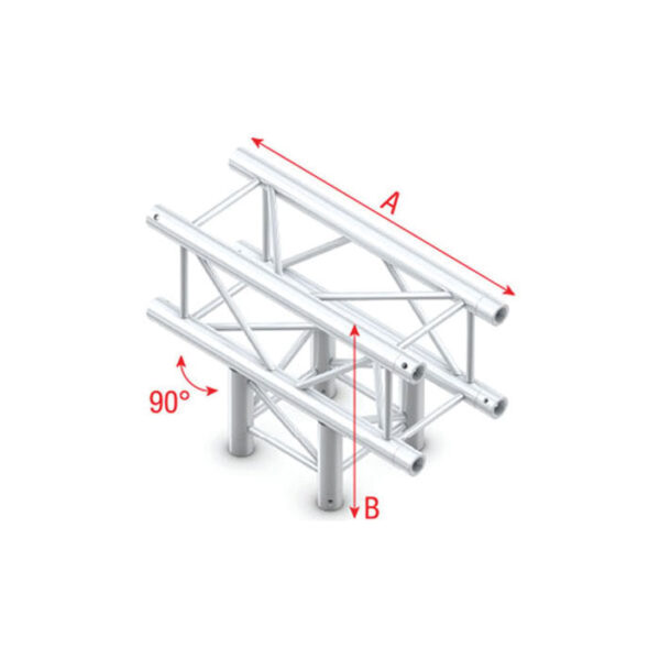 Pro-30 Square F Truss - T-Cross 3-way - 50 cm QTF35sp - 90Â° corner - silver - F