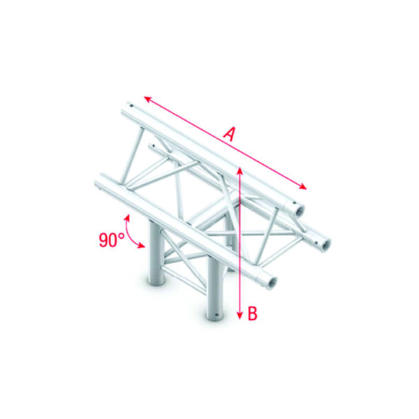 Pro-30 Triangle G Truss - T-Cross vertical - 3-way - apex up - 50 cm ATU35Bsp - 90Â° corner - silver - G