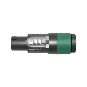 speakON 4P Cable Connector - L Alloggiamento nero/verde - Cavi di diametro ampio