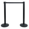 2 m Adjustable Crowd Barrier PRO Set, nero