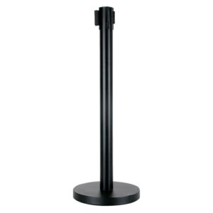 2 m Adjustable Crowd Barrier Set, nero