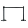 2 m Adjustable Crowd Barrier Set, nero