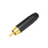 RCA Connector - Male - Black Housing Contatti di colore oro - Cappuccio nero