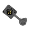 XLR 3P Chassis - male - IP65 Contatti di colore oro - alloggiamento di colore nero