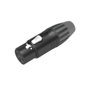 XLR 3P Connector - female Contatti di colore oro - alloggiamento di colore nero