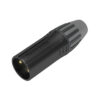 XLR 3P Connector - male Contatti di colore oro - alloggiamento di colore nero