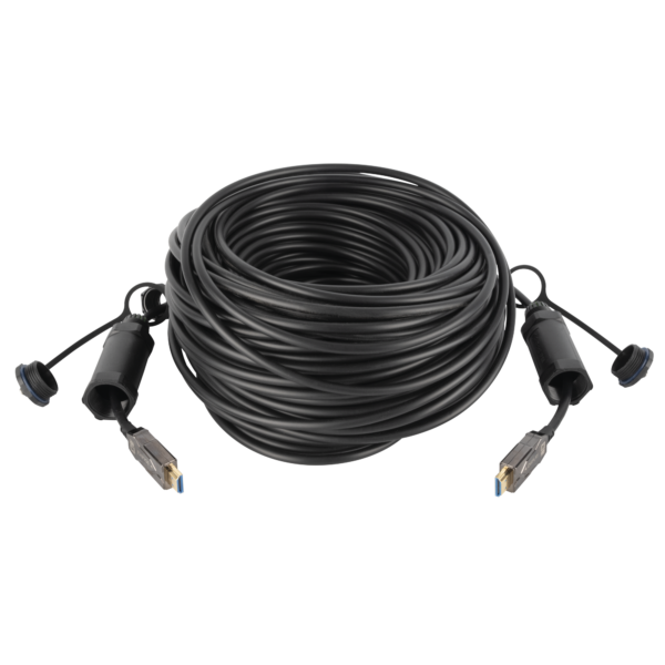 Armoured HDMI 2.1 AOC 8K Fibre Cable 15 m - Armato - placcato oro