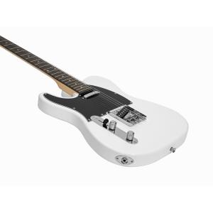 DIMAVERY TL-601 E-Guitar LH, white / black pick guard