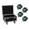 EUROLITE Set 4x LED CLS-9 QCL RGB/WW 9x7W + Case