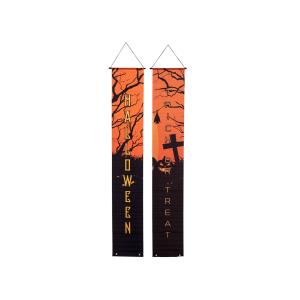 EUROPALMS Halloween Banner, Haunted House, Set of 2, 30x180cm