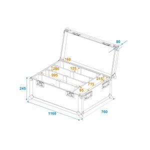 ROADINGER Flightcase 4x LED PMB-8 COB QCL