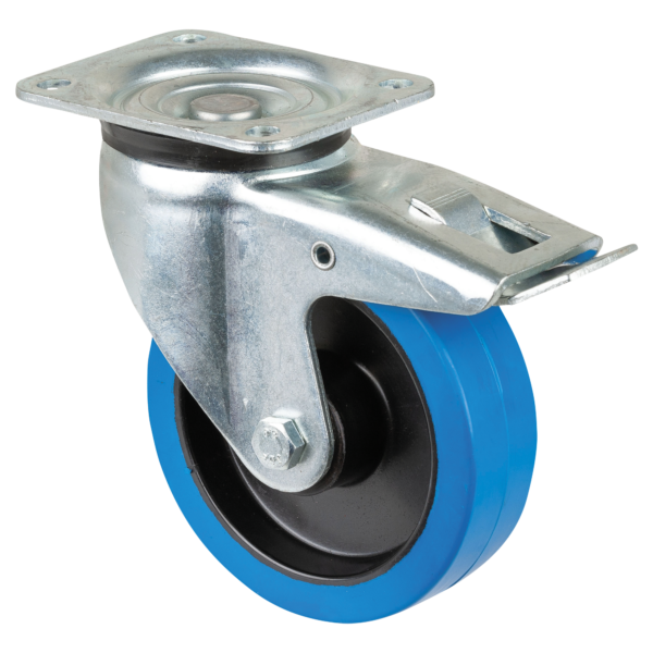 Swivel Blue wheel 125 mm - con freno